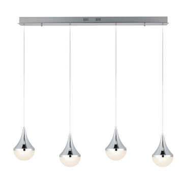 Elyse Teardrop Modern Mid-Century Iron/Acrylic Integrated Linear LED Pendant - JONATHAN Y